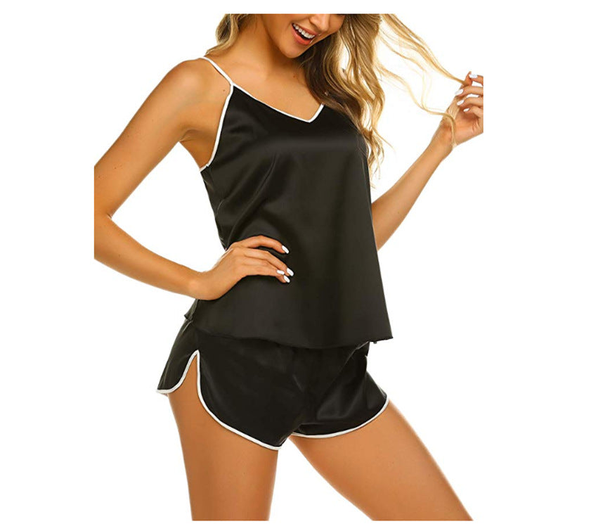 Silk Satin Lingerie Set with Camisole and Shorts