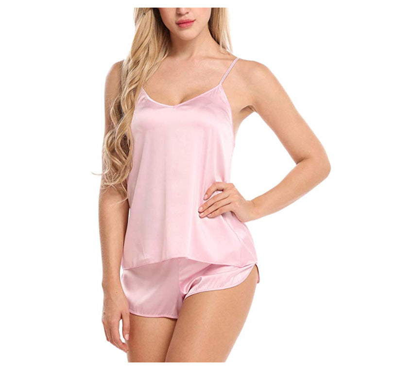 Silk Satin Lingerie Set with Camisole and Shorts