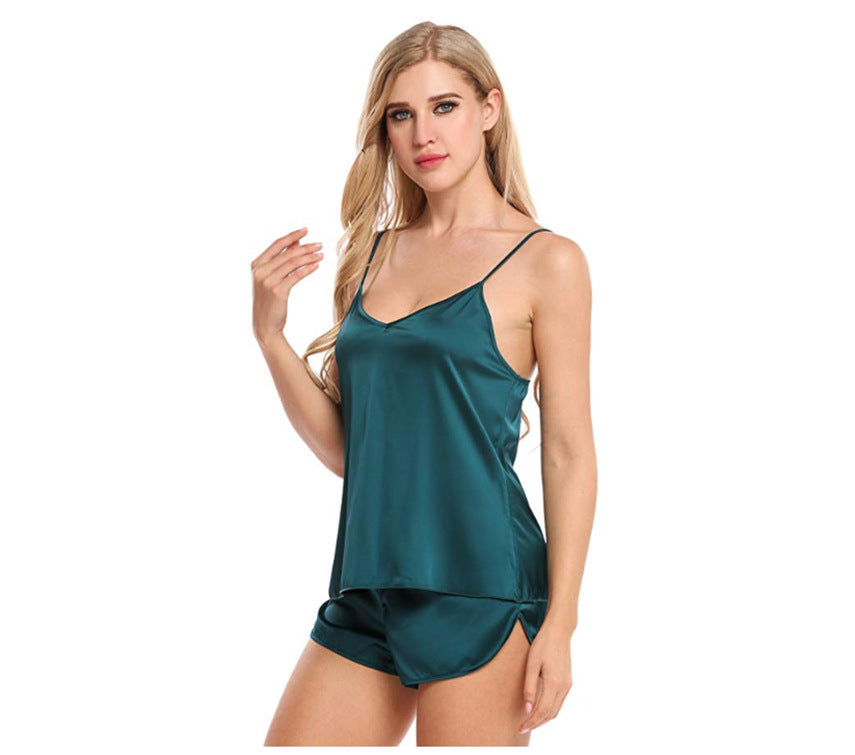 Silk Satin Lingerie Set with Camisole and Shorts